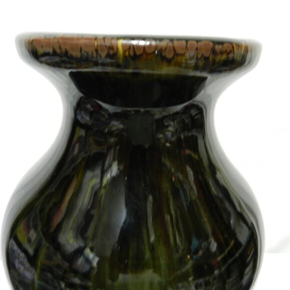 Vintage Chinese Art Pottery Flambe Glazed Red Oxblood 13.5"  Tall Vase ombre - Picture 5 of 12